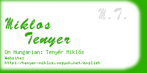 miklos tenyer business card